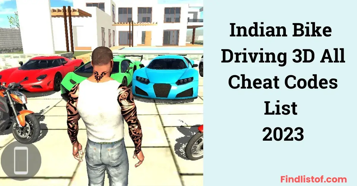 Indian Bike Driving D Cheat Codes List