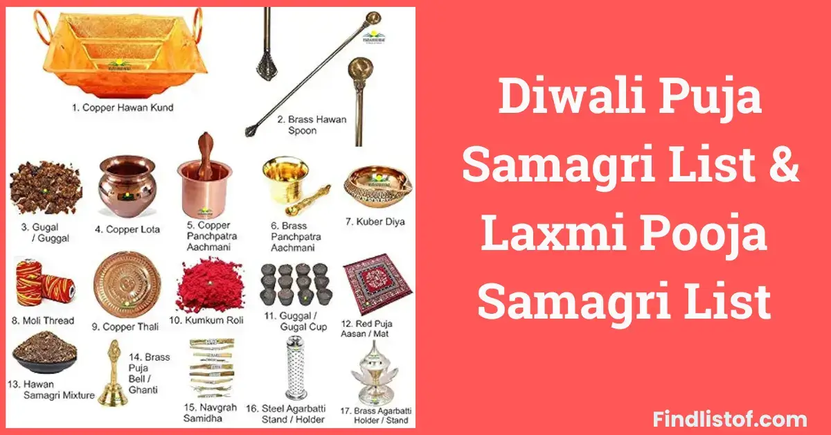 Complete Diwali Puja Samagri List & Laxmi Pooja Samagri List 2024