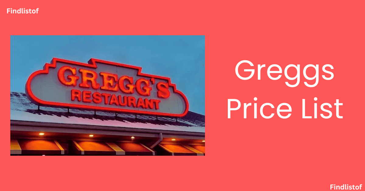 Greggs Price List UK 2024