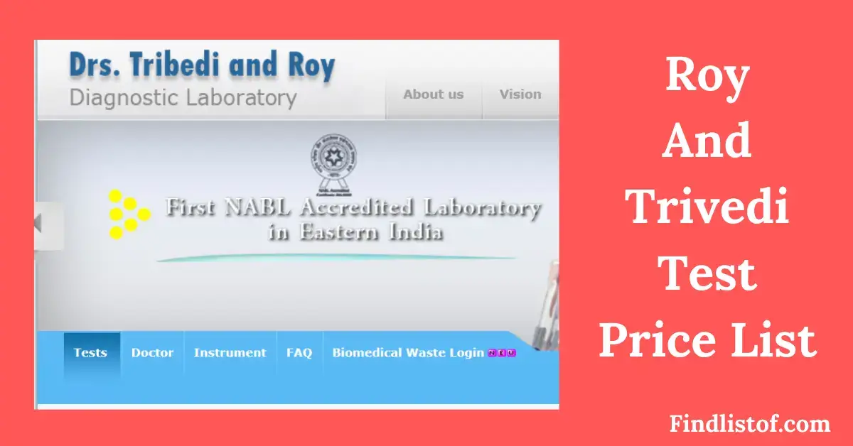 Roy And Trivedi Test Price List