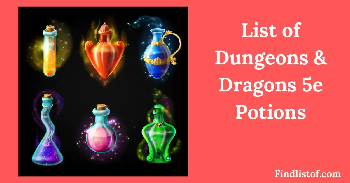 list of dungeons and dragons 5e potions