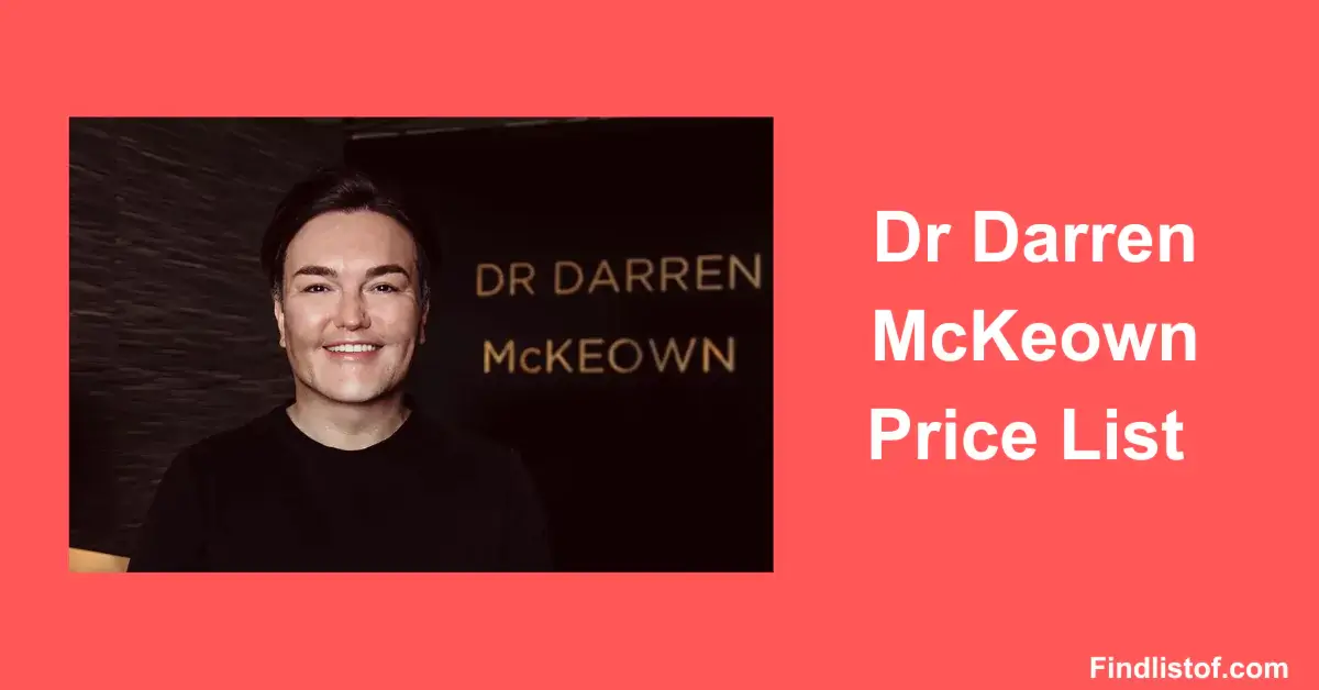 Dr Darren McKeown Price List