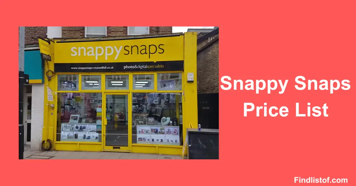 Snappy Snaps Price List