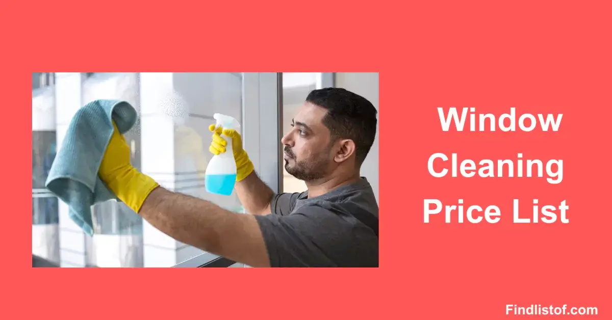 Window Cleaning Price List