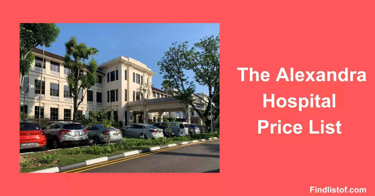 The Alexandra Hospital Price List