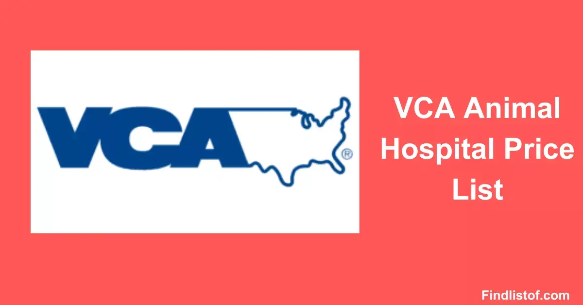 VCA Animal Hospital Price List