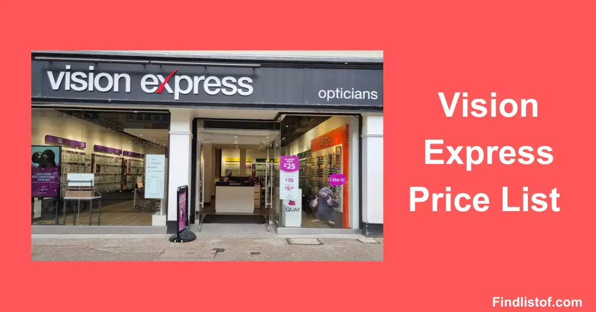 Vision Express Price List
